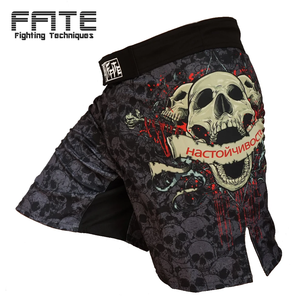 FFITE boxing sports font b fitness b font training trunks short Skull sanda boxing shorts muaythai