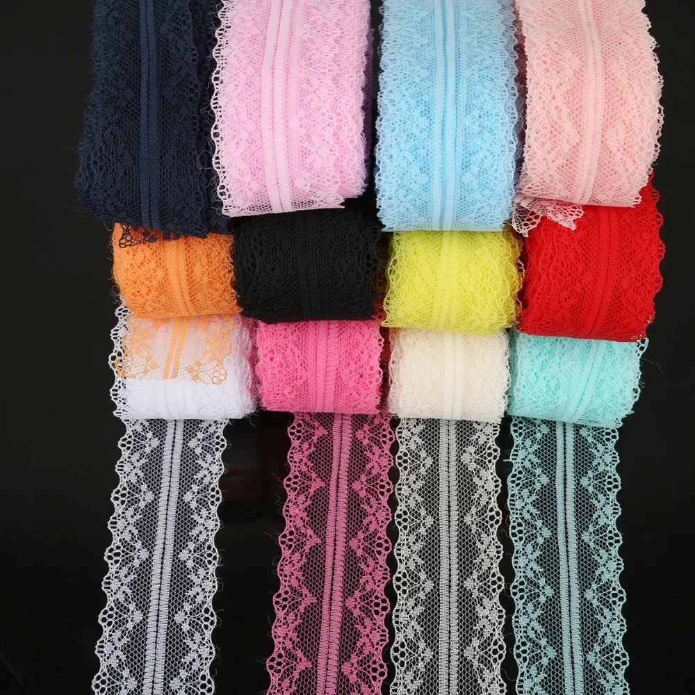 

10yds 40mm Wide Bilateral Handicrafts Embroidered Net Lace Trim Ribbon Wedding/Birthday/Christmas/Bow Decorations