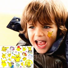 25 style Child Temporary Tattoo Body Art, Pokemon go Pikachu Designs, Flash Tattoo Sticker Keep 3-5 days Waterproof 17*10cm