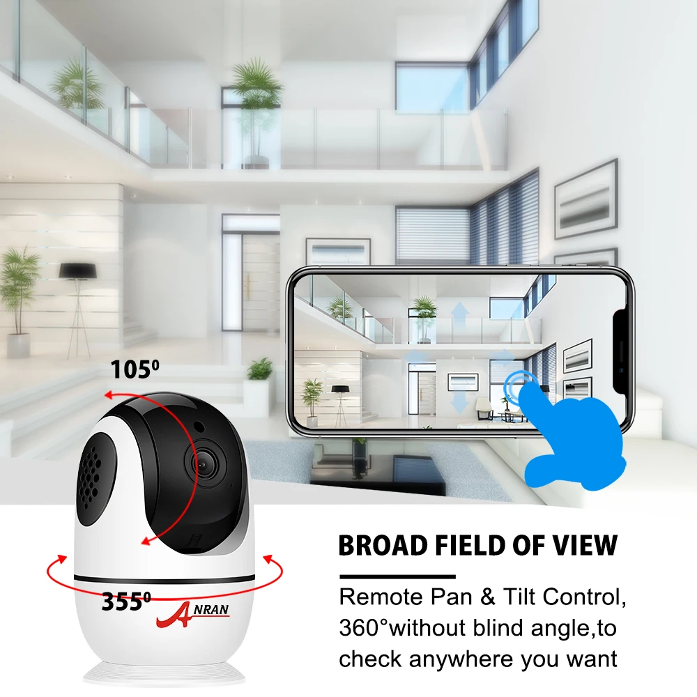 ANRAN 1080P PT IP камера Wifi HD облачная камера домашняя камера видеонаблюдения двухсторонняя аудио камера безопасности CCTV наблюдения