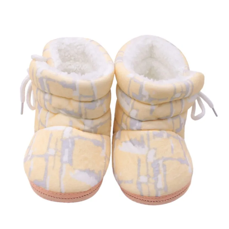 Осенне-зимние теплые флисовые зимние сапоги для маленьких мальчиков и девочек милые удобные Лоскутные ботинки для малышей от 0 до 18 месяцев - Цвет: 3