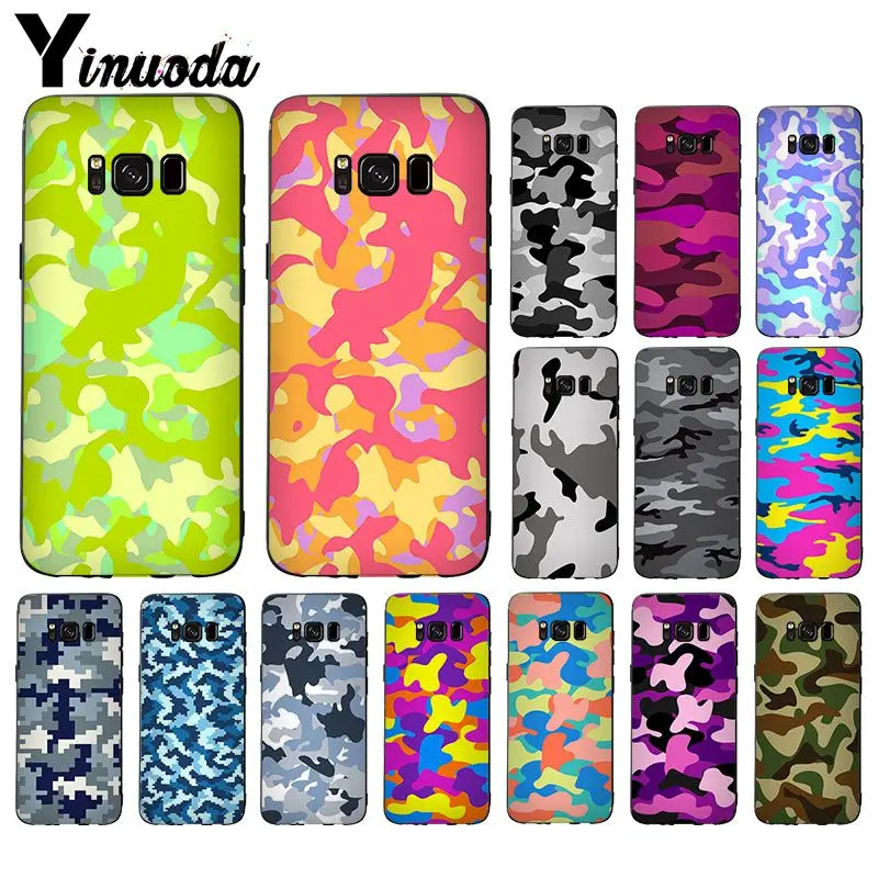 Yinuoda Camouflage TPU black Phone Case Cover Shell For GALAXY s5 s6 edge plus s7 s8 s9 | Мобильные телефоны и аксессуары