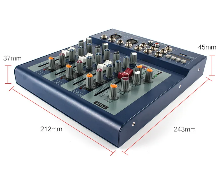 Mini Portable Audio Mixer with USB DJ Sound Mixing Console MP3 Jack 4 Channel Karaoke 48V Amplifier For Karaoke KTV Match Party