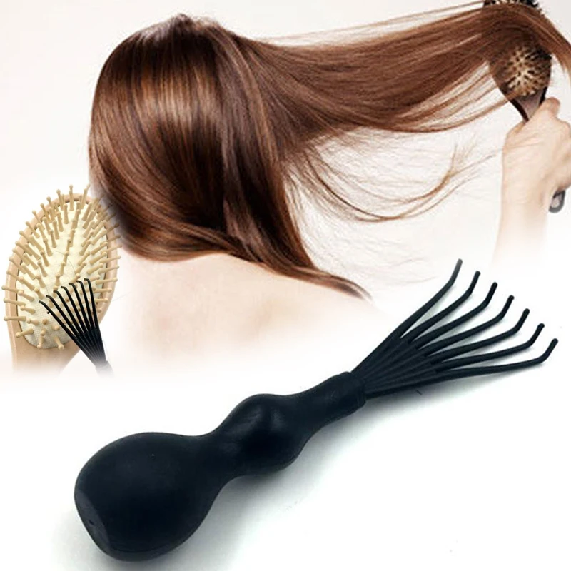 

Practical Black Hair Brush Comb Cleaner Cleaning Remover Embedded Handle Tool Soft Hair