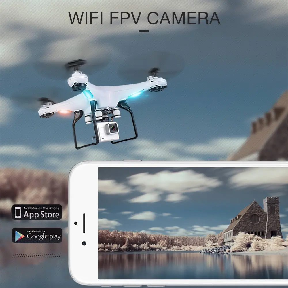 EBOYU SG600 0.3MP/2.0MP HD Камера Wi-Fi FPV дрона с дистанционным управлением 6-Axis Gyro с возвратом по одной кнопке и включения/выключения/Land удержание Headless RC Quadcopter RTF