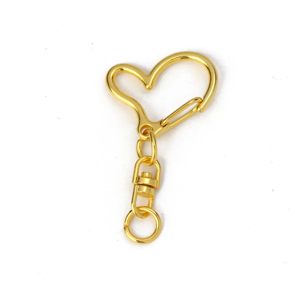 

Doreen Box Iron Based Alloy Keychain & Keyring Gold Color Drop Star Heart Shaped Accessrioes for DIY Jewelry Making, 6 PCs