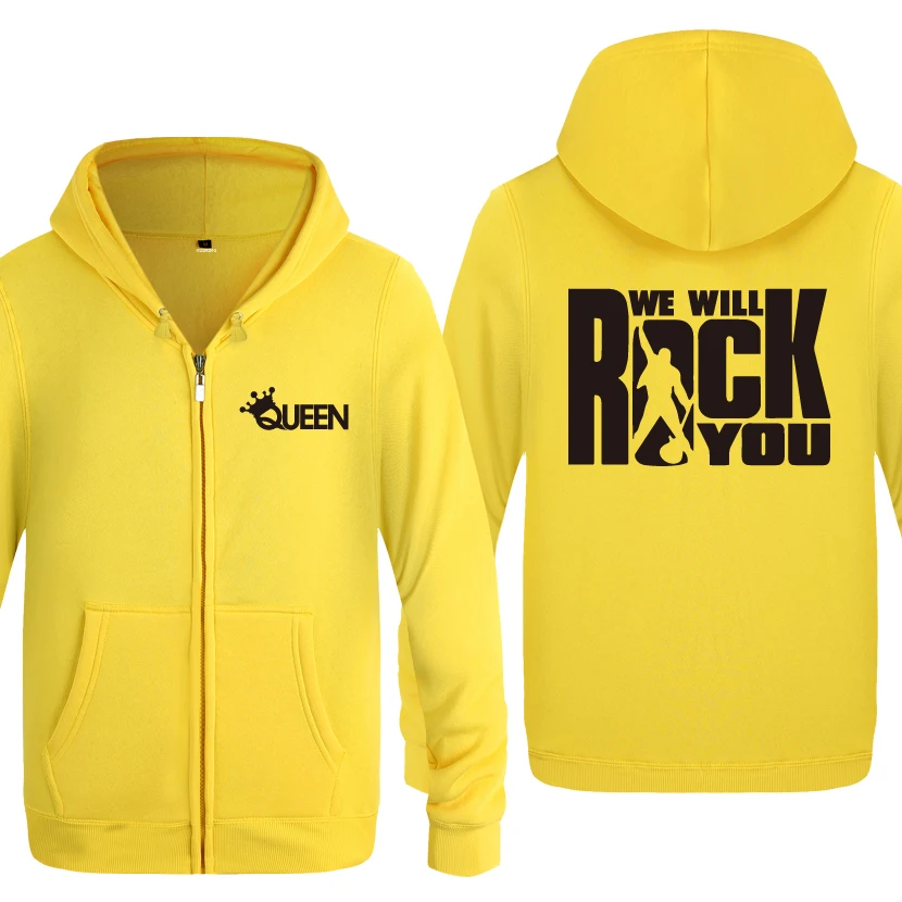 We Will Rock You queen толстовки рок-группы мужские мужские флисовые кардиганы на молнии толстовки с капюшоном - Цвет: HUAY HET