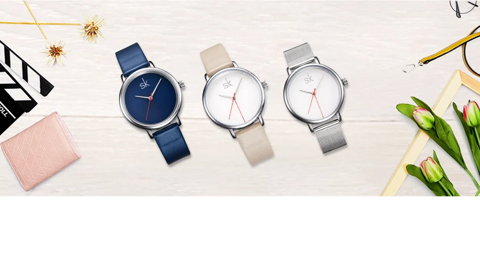 SK часы женские роскошные Лидирующий бренд SHENGKE Деловые женские часы темно-синий простой стиль модные часы Relogio Feminino