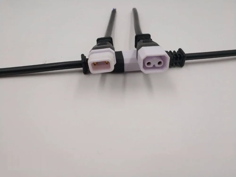 Водонепроницаемый IP65 пар 2 ядра 2 pin шнур питания светодиодные полосы провода разъем 15 см водонепроницаемый косички разъем