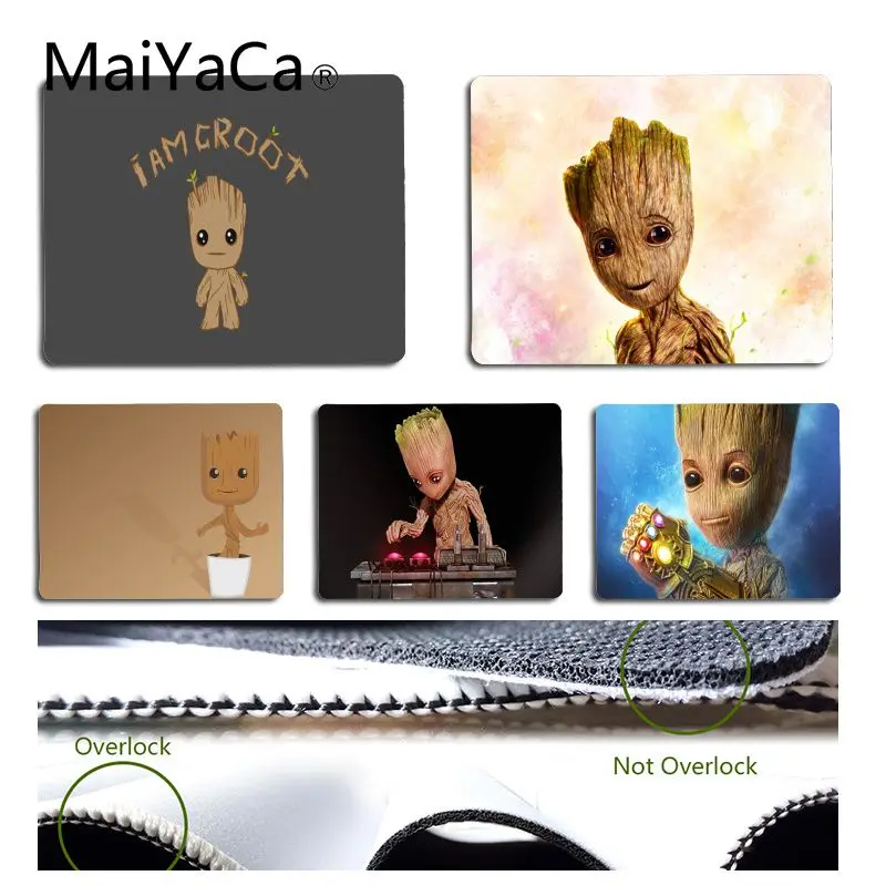 

MaiYaCa Boy Gift Pad cute Cool Groot Unique Desktop Pad Game Mousepad Size for 18x22cm 25x29cm Rubber Mousemats