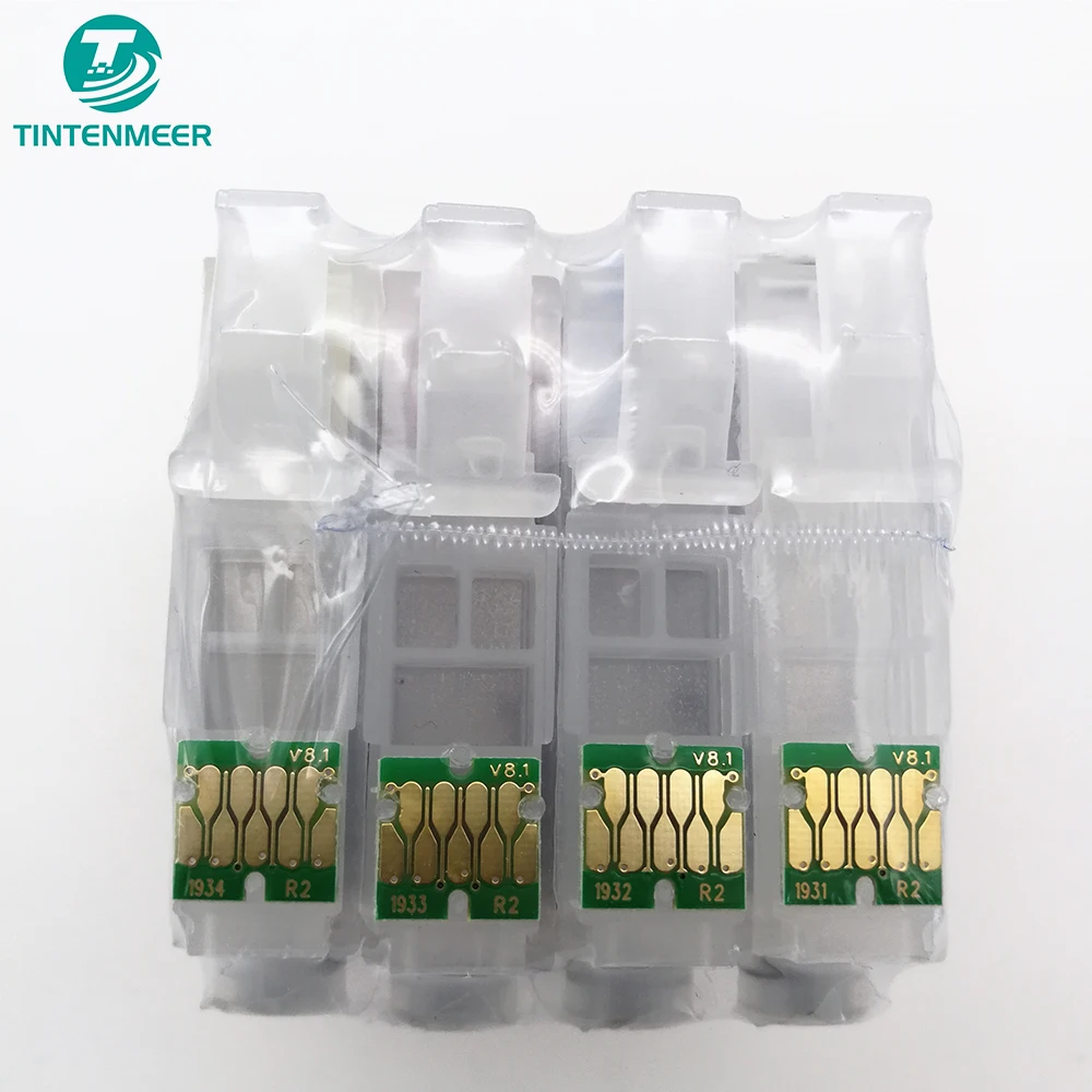 TINTENMEER refillable empty cartridge with auto reset chip T1931 T1932 T1933 T1934 for epson wf 2531 2521 2541 2631 2651 printer