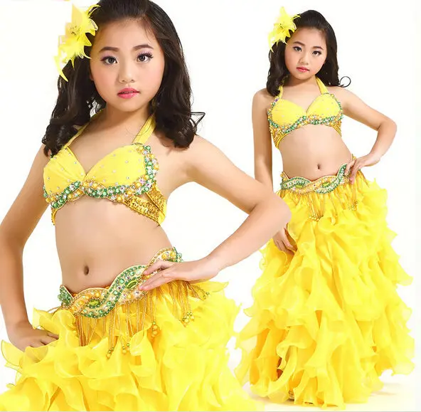Топ-класса, дети ребенок живот Танцы Восточный танец индийский, Цыганский Танцы танцевальные костюмы одежда 3-1 предмет для детей