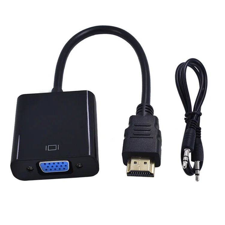 TISHRIC HD 1080P HDMI в VGA адаптер аудио конвертер кабель мужчин и женщин цифро-аналоговый HDMI VGA адаптер аудио кабель для ТВ - Цвет: With Audio