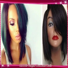 Brazilian virgin hair lace front wig natural color glueless short full lace human hair bob wigs for black women with baby hair