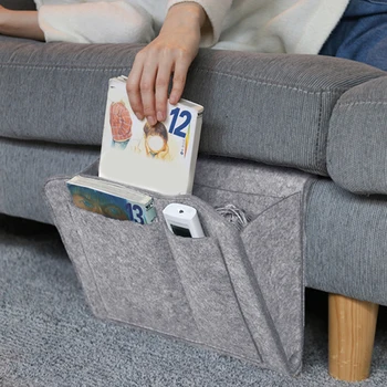 

Behogar Felt Bedside Storage Caddy Bed Tidy Pocket Organizer for Organizing Tablet Magazine Phone Small Things