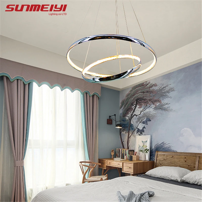  Modern Crystal Aluminum LED Pendant Lights Inside Emit Light Ceiling Hanging Living room Kitchen Lu - 32862578890