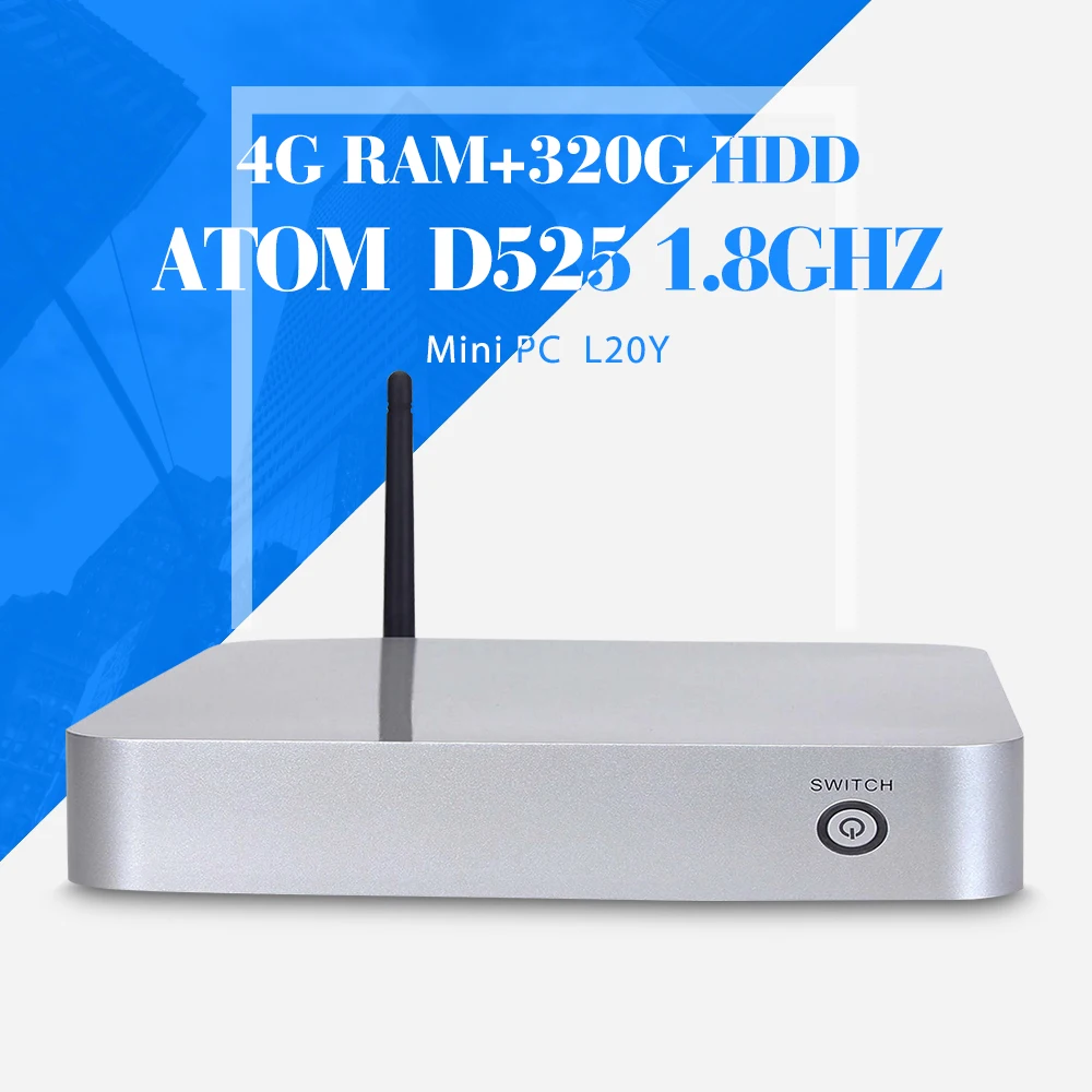  Computer Case,D525,4G RAM 320G HDD, 12V Laptop Adapter, Fan Motherboard, DDR3 Ram ,Mini PC Tablet Computer 