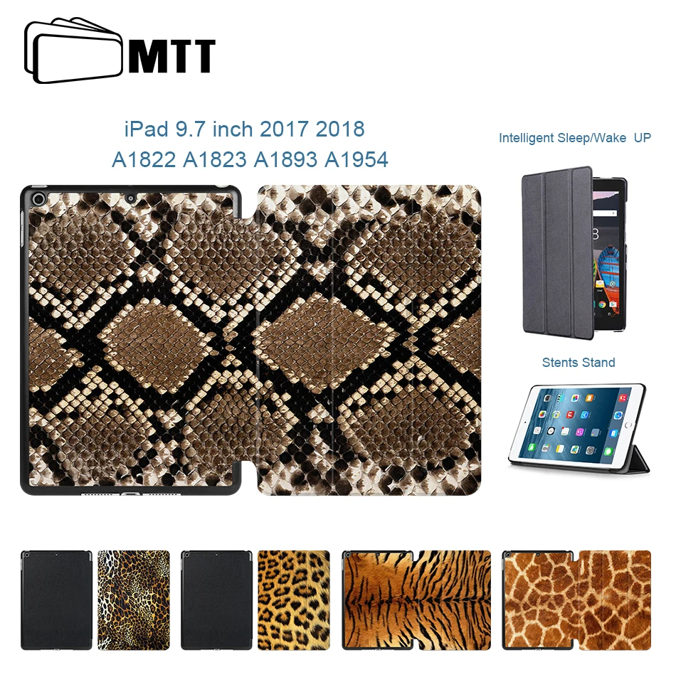 МТТ кожи животных из искусственной кожи чехол для ipad 9,7 дюймов 2017 2018 флип Магнитная Smart Cover для apple ipad 9,7 ''A1893 чехол для планшета