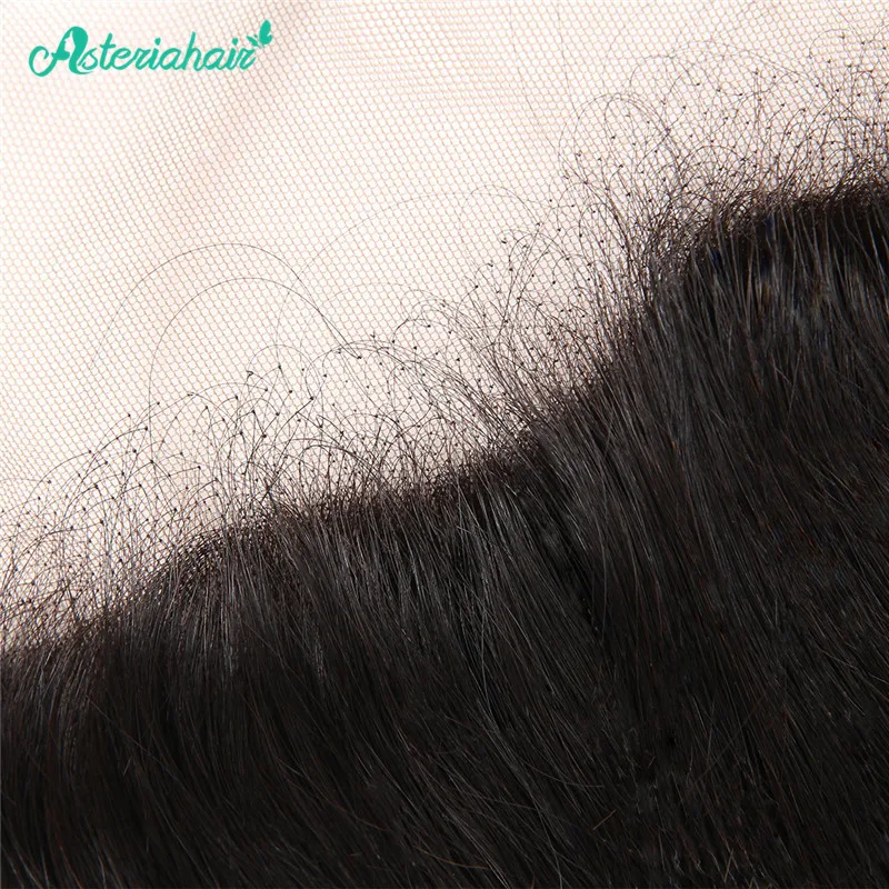 Asteria волосы бразильские человеческие волосы прямые 13X4 кружева Фронтальная с детские волосы 8-20 дюймов Натуральные Черные Волосы Remy