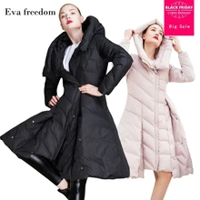 S-2XL 90% гусиный пух пальто модный бренд с капюшоном Асимметричный длинный пуховик женский на молнии с кнопками толстое теплое пальто wj2714