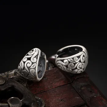 

Fine Silver Ways Hollow-out Eardrop High-grade Antique Silver Earrings Wholesale