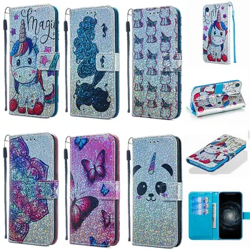 

Luxury Bling Glitter Flip Case For iphone XS Max XR X 6S 7 8 Cover For Samsung A7 2018 j4 j6 A9 A10 A20 A70 S10 E S8 S9 Plus