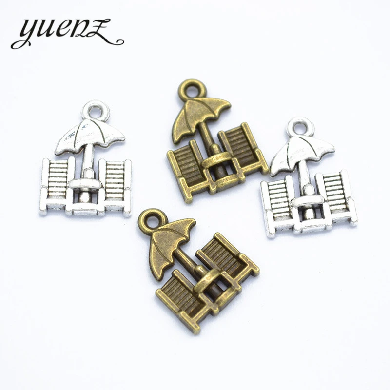 YuenZ 15pcs Antique Silver Bronze Beach Chair Charms For Necklace Bracelet diy Jewelry Making 20*14mm J353 YuenZ 15pcs Antique Silver Bronze Beach Chair Charms For Necklace Bracelet diy Jewelry Making 20*14mm J353