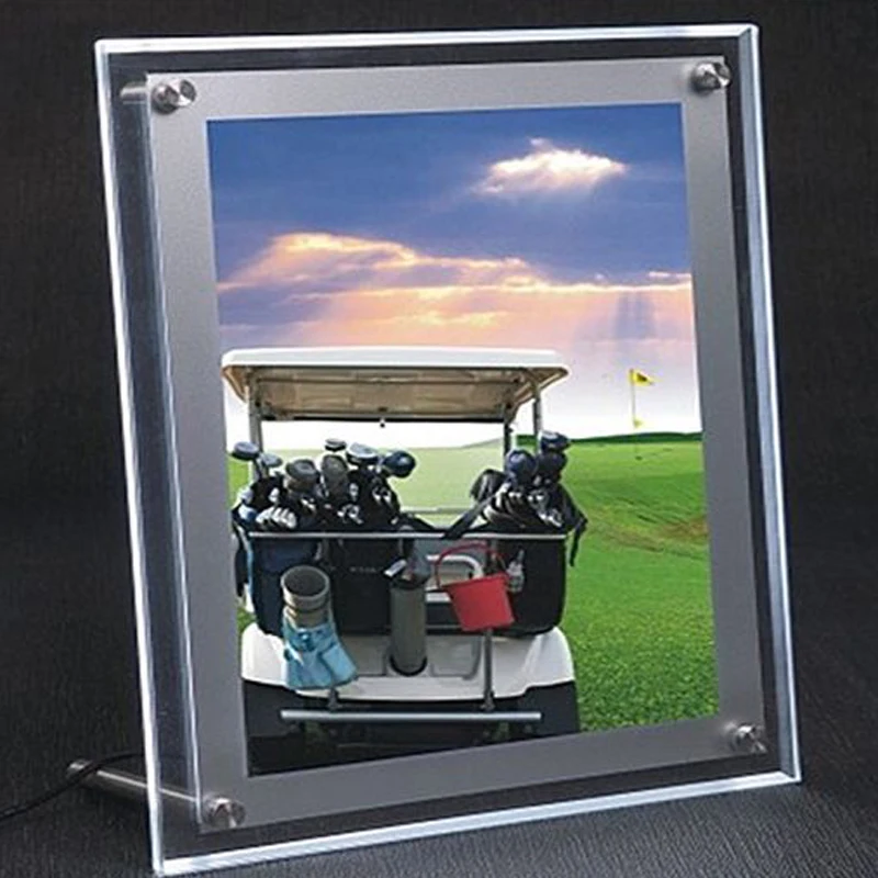 A4 Single Sided Tabletop Led Light Display Panel,Illumianted Acrylic Picture & Photo Frames for