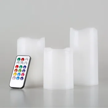 

3 Pcs/Set Electronic Candles With Timer LED Color Changing Remote Control Flameless Candle Home Wedding Decoration MDJ998