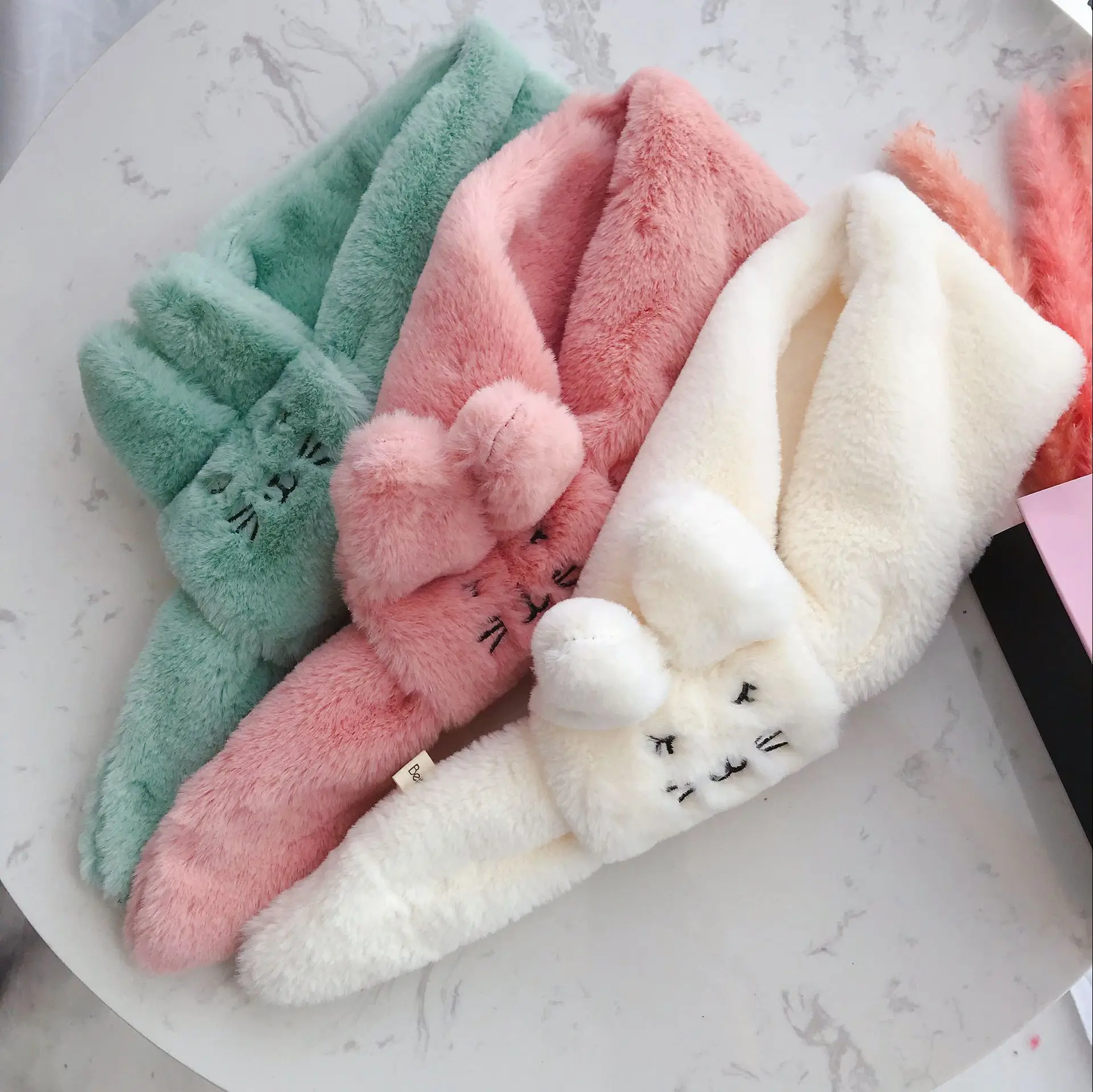 2018 Winter Children ring Scarf Boy Girls Scarves Baby Imitation Rabbit