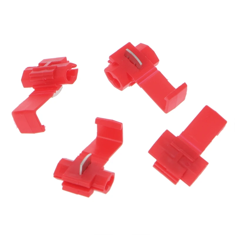 50x Scotch Lock Wire Electrical Cable Connectors Quick Splice For 22-18AWG Red