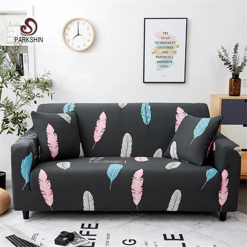 

Parkshin Nordic Feather Elastic Spandex Sofa Cover Tight Wrap All-inclusive Couch Covers for Living Room Sectional Sofa Cover