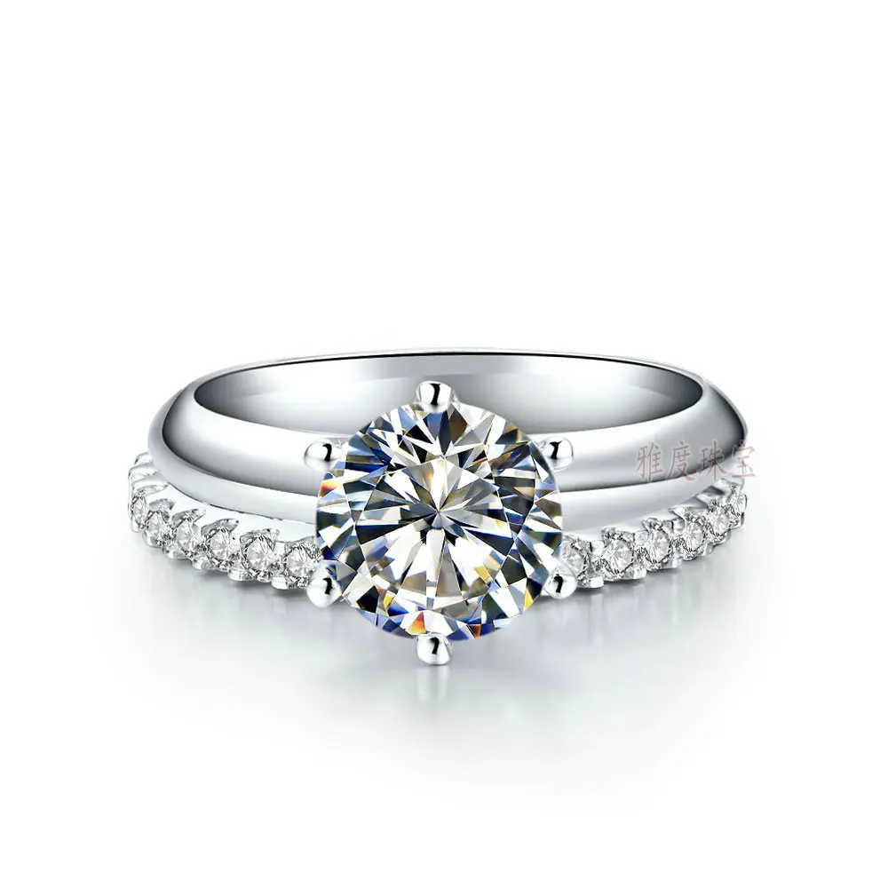 

luxury 1.5 cushion cut sona Synthetic Gemstone engagement rings,solid silver ring set, couple weeding ring