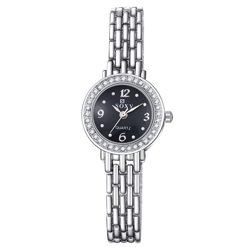 

Fashion Clock Women Silver Watch Women Bracelet Wristwatch Rhinestone Elegant Watch montre femme relogio feminino prata