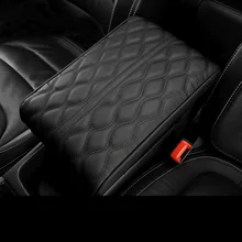 PU almohadilla Reposabrazos de coche de cuero cubierta Universal Centro consola onda bordado Auto asiento reposabrazos caja de protección cojín soporte de las manos