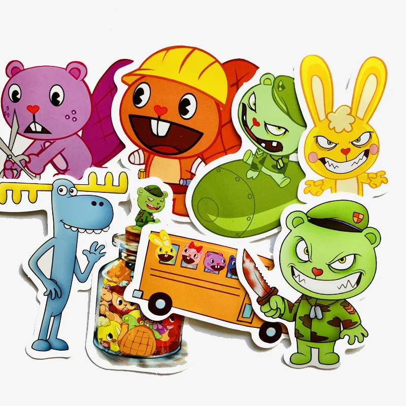 8 шт./лот детские игрушки Happy Tree Friends брендовые наклейки с граффити для