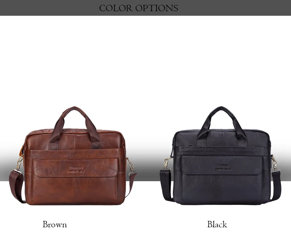 Men Genuine Leather Handbags Casual Leather Laptop Bags Male Business Travel Messenger Bags Men's Crossbody Shoulder Bag