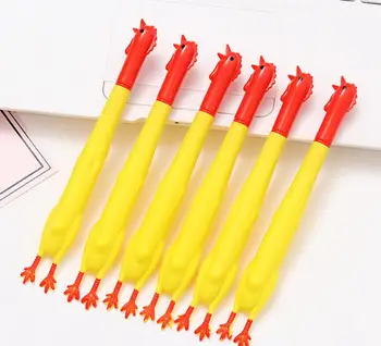

funny red chicken Gel Pen Ink Pen Gift School prize Office writing Supply kawaii student Stationery black needle pen 48pc/lot