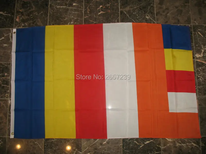 

3x5FT Buddha Buddhism Buddhist Flag banner150X90CM 100D Polyester brass grommets custom flag, Free Shipping