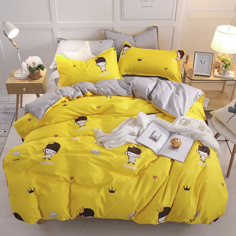 Pink Double Bed Winter Thickening Letter Dream Duvet Cover+ Bed Flat Sheet+ Pillow Case Twin Full Queen King size - Цвет: ZN22