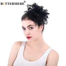 BUTTERMERE Black Fedora Hat Linen Elegant Bride Hats Ladies Bow Feather Vintage Wedding Party Female British Pillbox Church Hat BUTTERMERE Black Fedora Hat Linen Elegant Bride Hats Ladies Bow Feather Vintage Wedding Party Female British Pillbox Church Hat