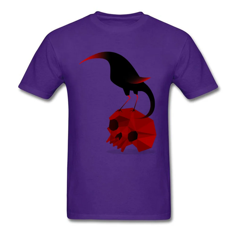 Coupons Bird an Skull Fitness Tight T Shirts O-Neck All Cotton Boy Tops Shirt Short Sleeve Tops & Tees Summer/Autumn Bird an Skull purple