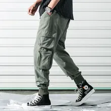 YASUGUOJI новые модные мужские брюки карго с 6 карманами Японская уличная одежда хлопок тактические мужские s брюки чиносы штаны для пробежек мужчин