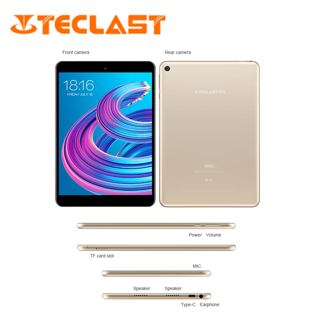 2019 Новый Teclast M89 Pro планшетный ПК MTK Helio X27 (MT6797) десять ядер 3 Гб ram 32 type C 2 4G + 5G