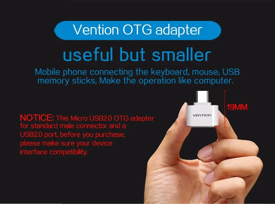 VENTION Mini Micro Usb Otg кабель для USB OTG адаптер для samsung htc Xiaomi sony LG Android OTG карт-ридер Usb OTG адаптер