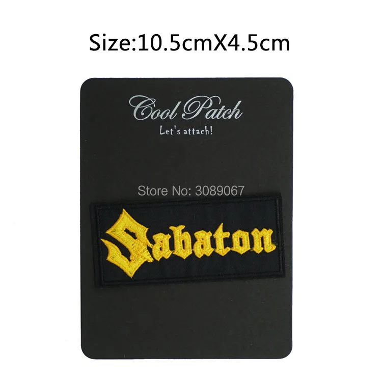 

SABATON Logo Music Rock Band Embroidered IRON ON and SEW ON Patch Heavy Metal Custom patch