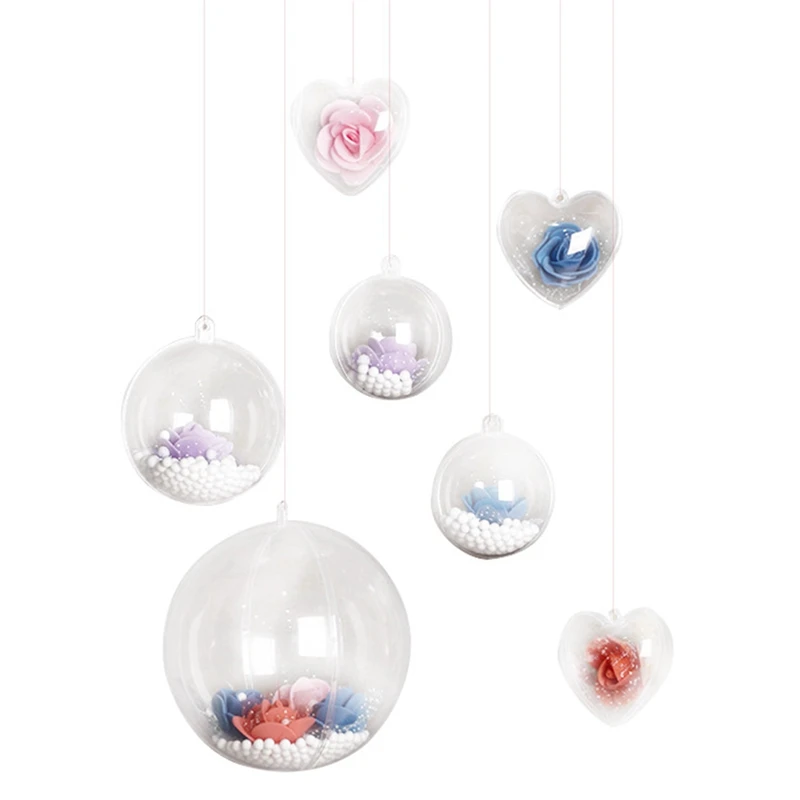 

Christmas Tress Decorations Ball Transparent Open Plastic Clear Ornament Christmas Tree Decorations Xmas Supplies filling