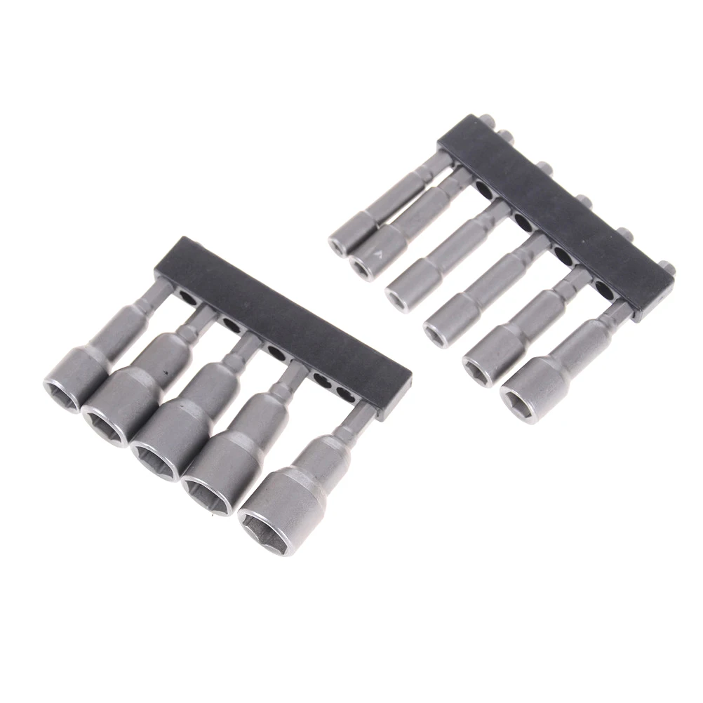 11pcs 5~14mm Metric Magnetic Nut Driver Set Socket Adapter Hex Drill Bit Electric Screwdriver Socket Nut Setters Driver Bits