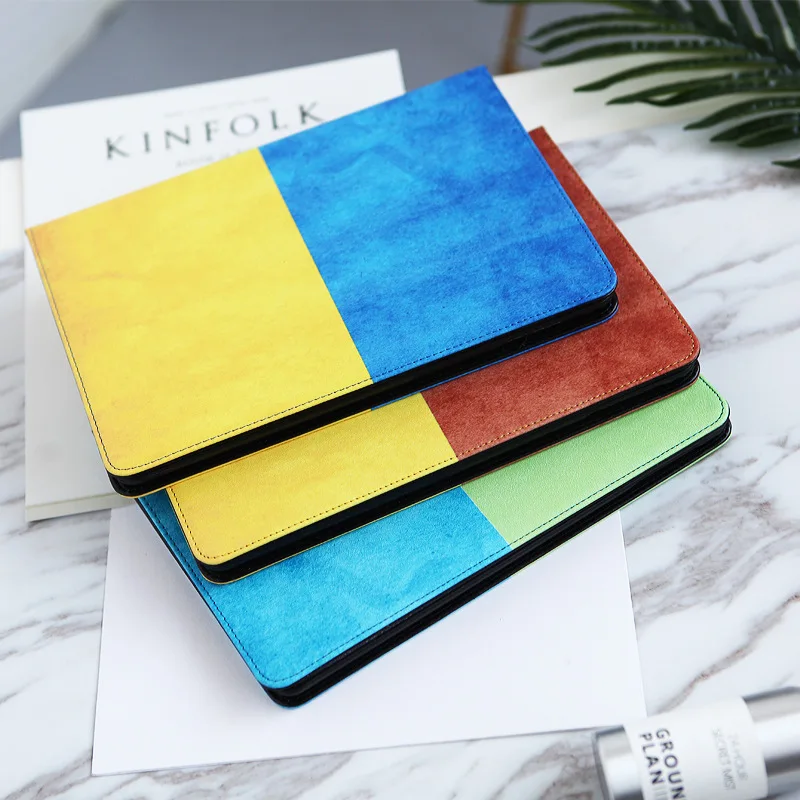 

For 2 3 4 Air 1 2 3 Pro 9.7 10.5 11 Ipad 2017 2018 Fashion Simple Matching Colors Original Design Case PU Leather Protector
