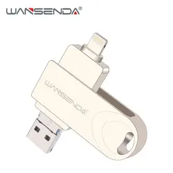 Wansenda OTG USB3.0 накопитель 8 ГБ 16 ГБ 32 ГБ 64 ГБ 128 GB USB флешка Удивительные 3 в 1 высокой скорости флешки для iphone/Android/PC